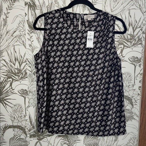 LOFT S NEW Black and White Sleeveless Top - Picture 1 of 5
